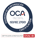 ISO/IEC 27001 de sistemas de gestión de seguridad de la información, acreditada por ENAC