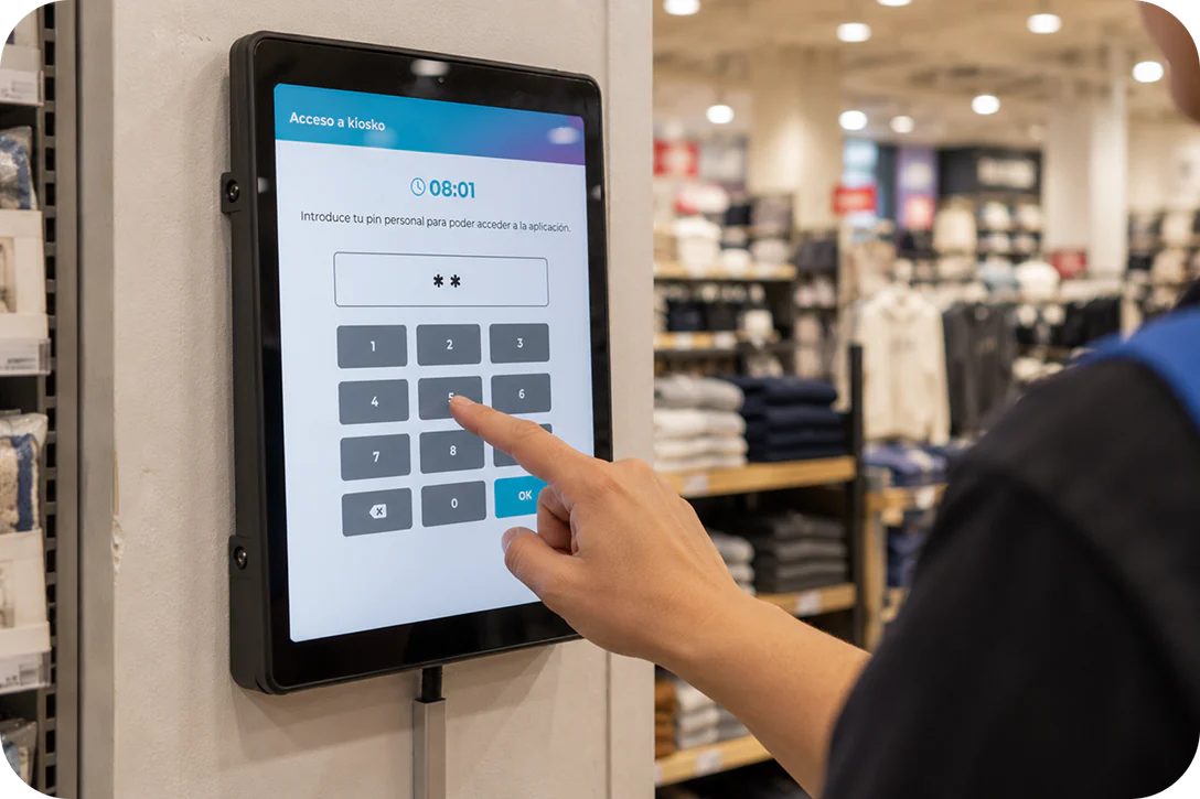 Modo kiosco de Track People en una tableta compartida
