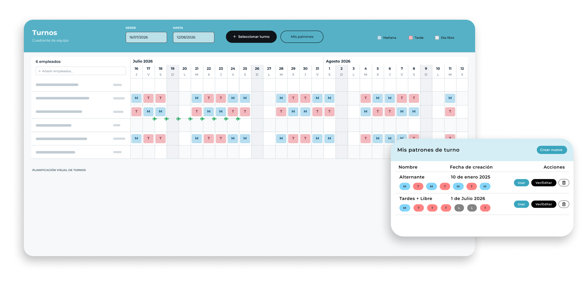 Control horario para empresas con turnos